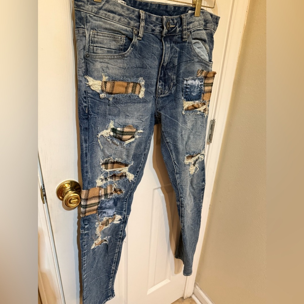 EUC Smoke Rise NY Mixed Media Jeans
